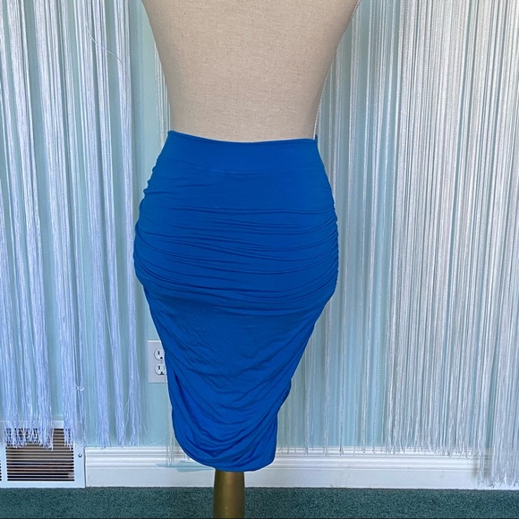 Blue Ruched Skirt - Picture 3 of 16